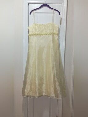 Blondie Nites Y2K Butter Yellow Chiffon A Line Formal Dress Size 15